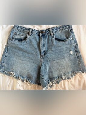 Blank NYC Light Blue Distressed Denim Cutoff Shorts